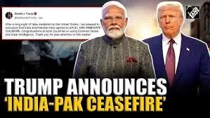 Trump announces ‘full and immediate ceasefire’ between India and Pakistan