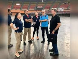BWF officials visit Indira Gandhi Stadium for 2026 event preparations
