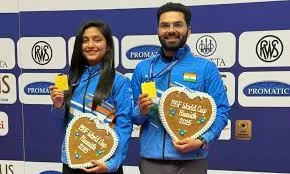 Shooting World Cup: Arya-Arjun bag gold in 10m air rifle mixed team event