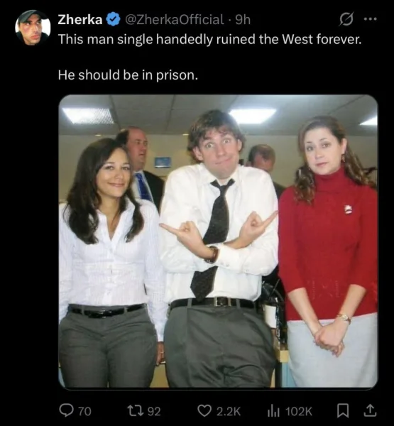 Petah? Why is Jim from the Office responsible for the fall of the West